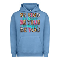 Pigment Pebble Blue be kind be true be you Urban Hoodie - NancyCooperArtShop