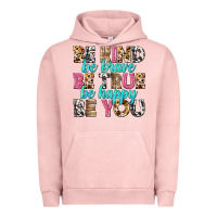 Pigment Salmon be kind be true be you Urban Hoodie - NancyCooperArtShop