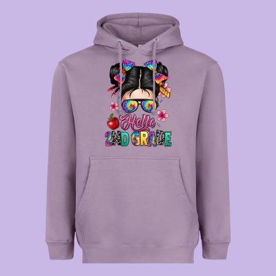 Hello Second Grade Kid Heavyweight Hoodie Designed By Texasbilliewilder
