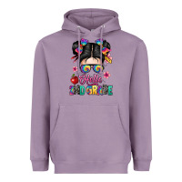 Lavender hello second grade kid Heavyweight Hoodie - texasbilliewilder
