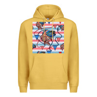 Antique Gold american flag bass Premium Hoodie - BundleAndBundleShop