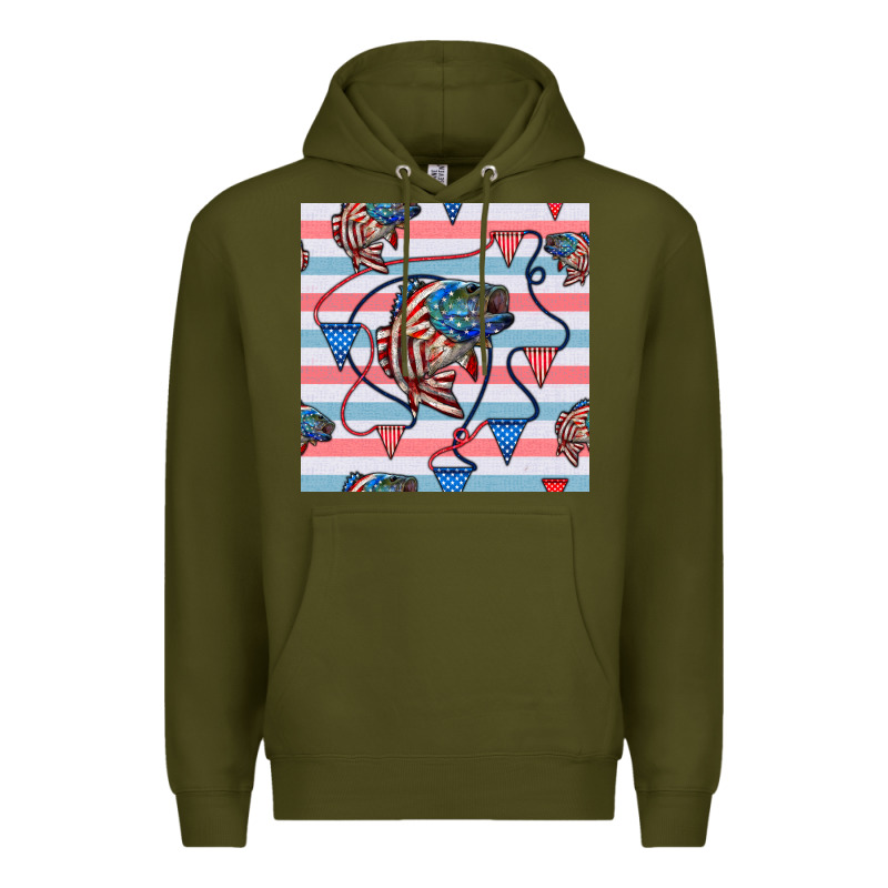 American Flag Bass Premium Hoodie by BundleAndBundleShop | Teevron