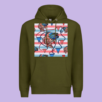 American Flag Bass Premium Hoodie Designed By Bundleandbundleshop