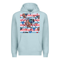Blue Mist american flag bass Premium Hoodie - BundleAndBundleShop