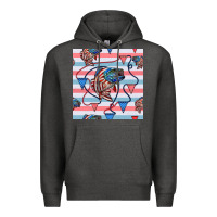 Charcoal Heather american flag bass Premium Hoodie - BundleAndBundleShop