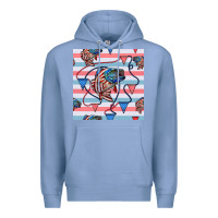 Colony Blue american flag bass Premium Hoodie - BundleAndBundleShop