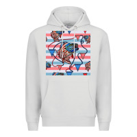 Dove Grey american flag bass Premium Hoodie - BundleAndBundleShop