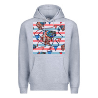 Heather Grey american flag bass Premium Hoodie - BundleAndBundleShop