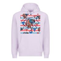 Lilac american flag bass Premium Hoodie - BundleAndBundleShop