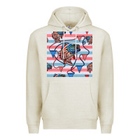 Oatmeal Heather american flag bass Premium Hoodie - BundleAndBundleShop