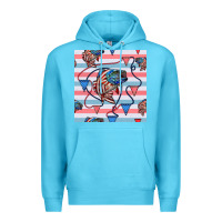 Ocean Blue american flag bass Premium Hoodie - BundleAndBundleShop