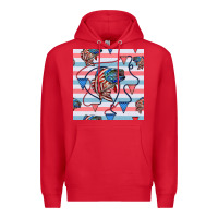 Red american flag bass Premium Hoodie - BundleAndBundleShop