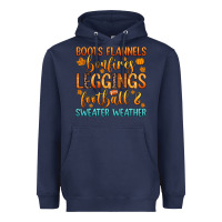 Navy boots flannels bonfires leggins football Heavyweight Hoodie - Zillion Design Studio