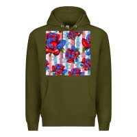 Army Green patriotic roses Premium Hoodie - BundleAndBundleShop