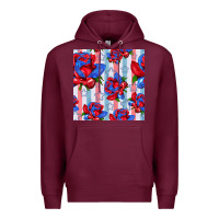 Burgundy patriotic roses Premium Hoodie - BundleAndBundleShop