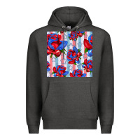 Charcoal Heather patriotic roses Premium Hoodie - BundleAndBundleShop