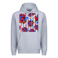 Heather Grey patriotic roses Premium Hoodie - BundleAndBundleShop
