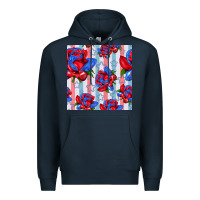 Navy patriotic roses Premium Hoodie - BundleAndBundleShop