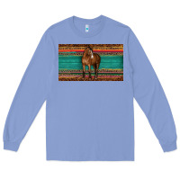 Colony Blue western horse serape tooled leather leopard  sippy cup Long Sleeve Tee - BarkalooDesign