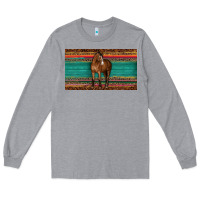 Heather Grey western horse serape tooled leather leopard  sippy cup Long Sleeve Tee - BarkalooDesign