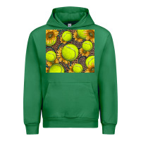 Emerald tennis ball with sunflower and racket Urban Hoodie - BarkalooDesign