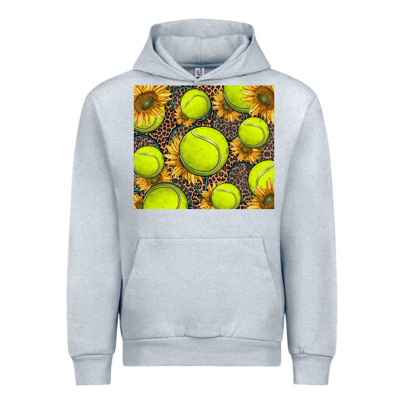 Tennis Ball With Sunflower And Racket Urban Hoodie by BarkalooDesign | Teevron