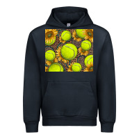 Navy tennis ball with sunflower and racket Urban Hoodie - BarkalooDesign