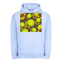 Pigment Grape Ice tennis ball with sunflower and racket Urban Hoodie - BarkalooDesign