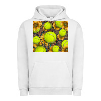 Pigment Lunar Rock tennis ball with sunflower and racket Urban Hoodie - BarkalooDesign