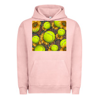 Pigment Salmon tennis ball with sunflower and racket Urban Hoodie - BarkalooDesign