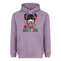 Lavender hello sixth grade kid Heavyweight Hoodie - texasbilliewilder