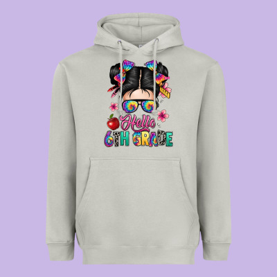 Hello Sixth Grade Kid Heavyweight Hoodie Designed By Texasbilliewilder