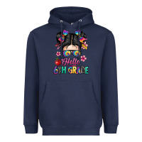 Navy hello sixth grade kid Heavyweight Hoodie - texasbilliewilder