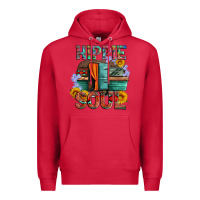 Cardinal hippie soul with caravan and flowers Premium Hoodie - Artiststas