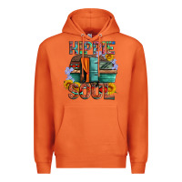 Carrot hippie soul with caravan and flowers Premium Hoodie - Artiststas