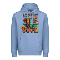 Colony Blue hippie soul with caravan and flowers Premium Hoodie - Artiststas