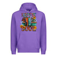 Purple hippie soul with caravan and flowers Premium Hoodie - Artiststas