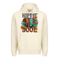 Sandshell hippie soul with caravan and flowers Premium Hoodie - Artiststas