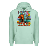Seafoam hippie soul with caravan and flowers Premium Hoodie - Artiststas