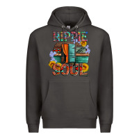Smoke hippie soul with caravan and flowers Premium Hoodie - Artiststas