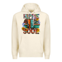 Tofu hippie soul with caravan and flowers Premium Hoodie - Artiststas