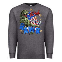 Charcoal Heather red white rawr Premium Sweatshirt - Zillion Design Studio