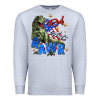 Heather Grey red white rawr Premium Sweatshirt - Zillion Design Studio