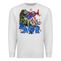 Oatmeal Heather red white rawr Premium Sweatshirt - Zillion Design Studio