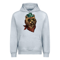Heather Grey bear cowboy Urban Hoodie - NancyCooperArtShop