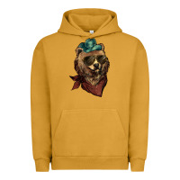 Pigment Peanut Butter bear cowboy Urban Hoodie - NancyCooperArtShop