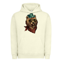 Pigment Pistachio bear cowboy Urban Hoodie - NancyCooperArtShop