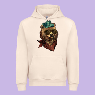 Bear Cowboy Urban Hoodie Designed By Nancycooperartshop