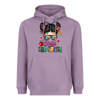Lavender hello third grade kid Heavyweight Hoodie - texasbilliewilder