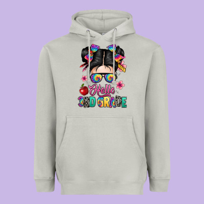 Hello Third Grade Kid Heavyweight Hoodie Designed By Texasbilliewilder